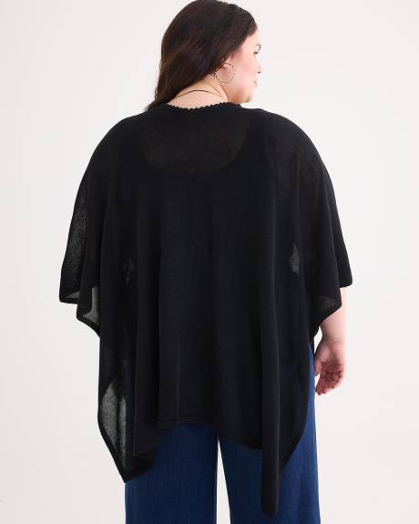 Knitted Cape with Picot Trim