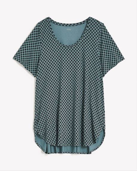 Responsible, Printed Modern Short-Sleeve Scoop Neck Tunic