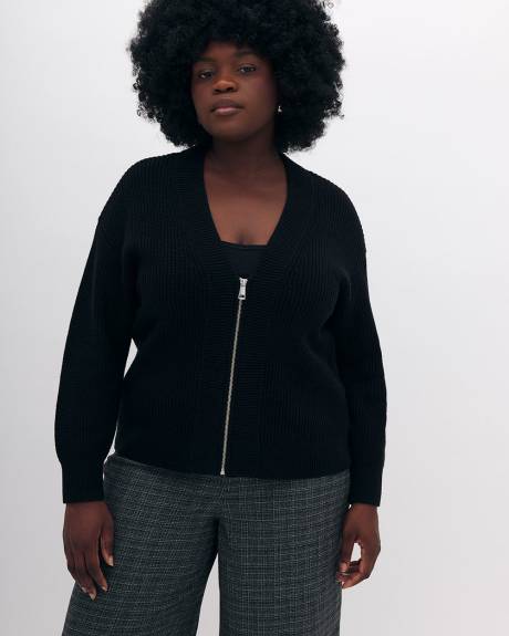 Cardigan zippé à mailles perlées - Addition Elle