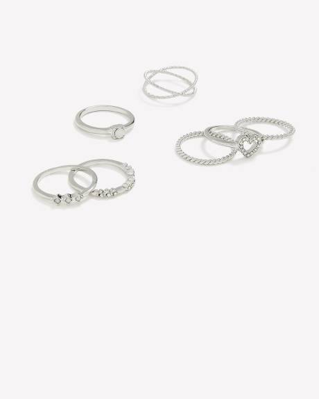 Assorted Dainty Rings, Set of 7