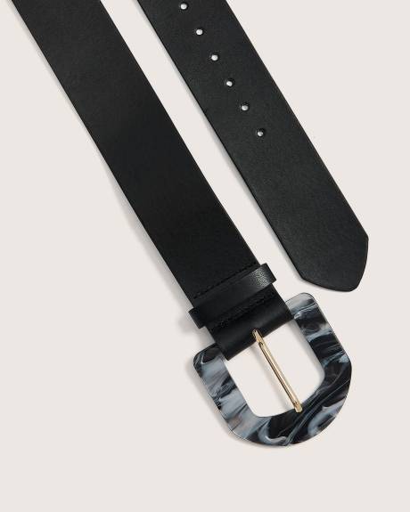 Ceinture de taille large avec boucle écaille de tortue