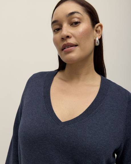 Responsible, V-Neck Cotton Sweater Tunic