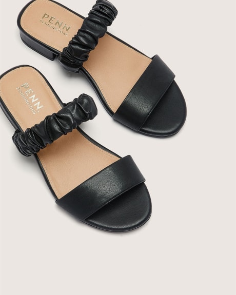 Extra Wide Width, Pleated Two-Band Slide Sandal