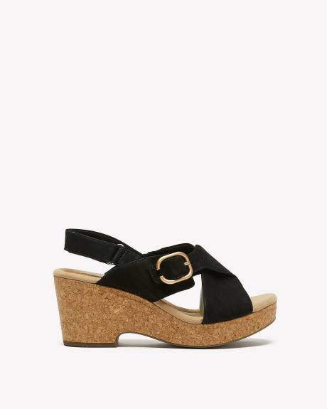 Wide Width, Slingback Wedge Heel Sandal - Clarks