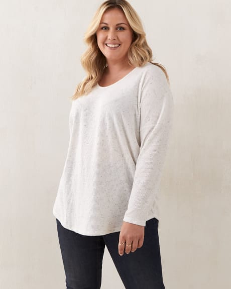 Space-Dye V-Neck Long Sleeve Top - In Every Story