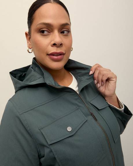 Manteau imperméable long à capuche