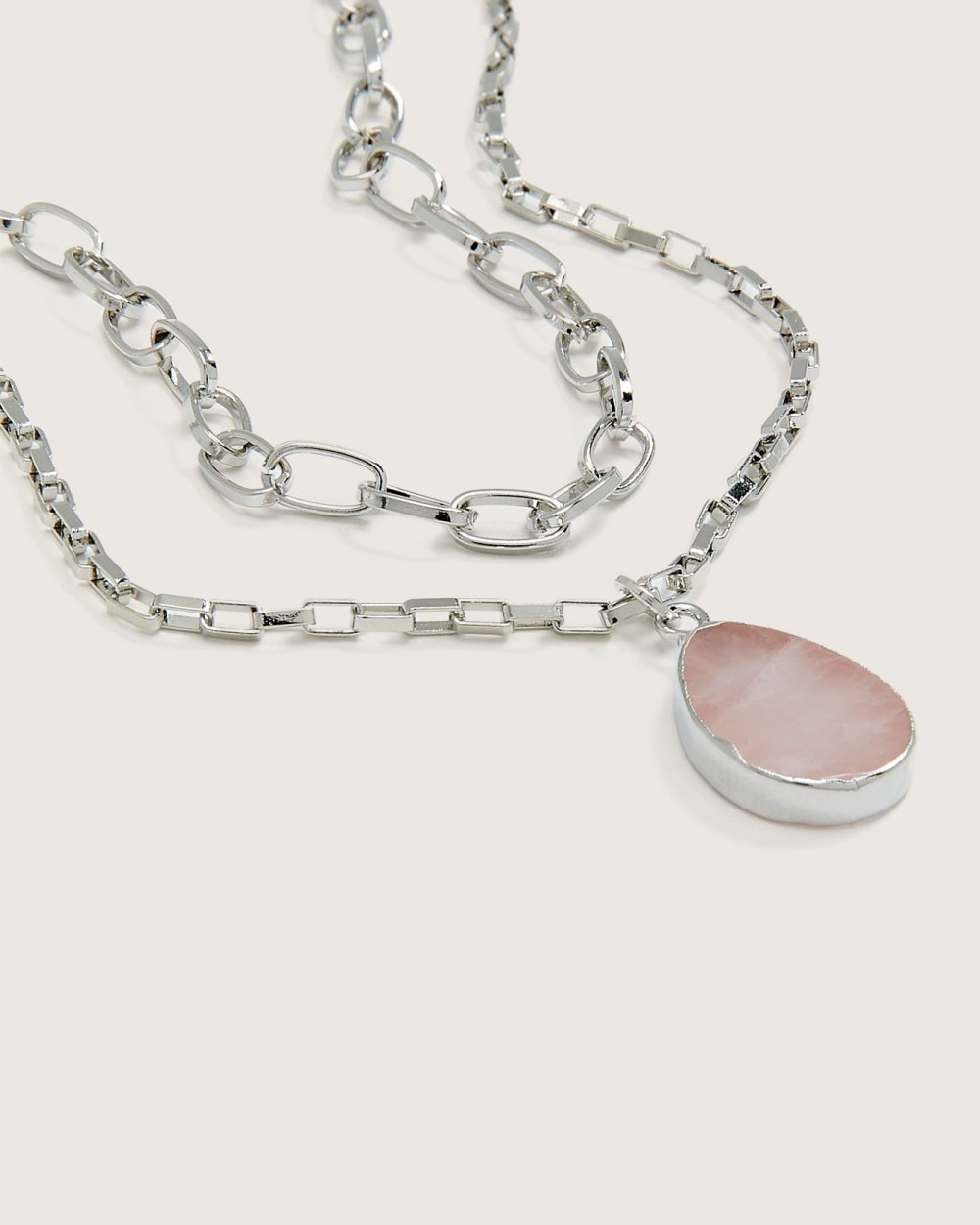 Layered Necklace with Teardrop Stone Pendant Penningtons
