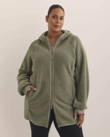Long Hooded Sherpa Jacket - Active Zone