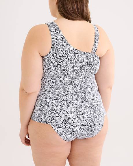 Cheetah Asymmetrical Fitted Tankini Top