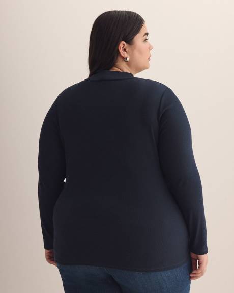 Ribbed Long-Sleeve Mock-Neck Tee - PENN. Essentials