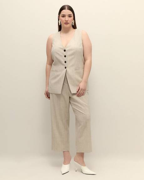 Twill Straight-Leg Cropped Pant - Addition Elle
