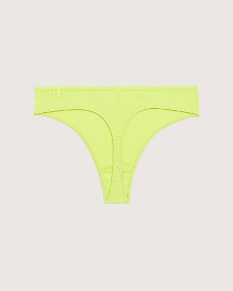 Culotte tanga côtelée, verte - ti VOGLIO
