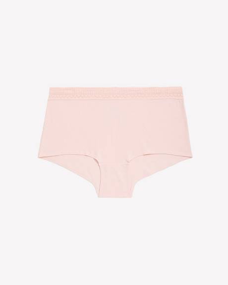 Culotte garçonne en coton rose avec bande de taille en dentelle - ti Voglio