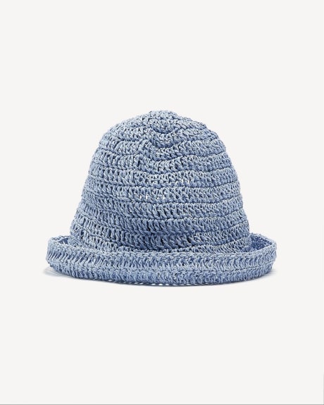 Blue Bucket Straw Hat