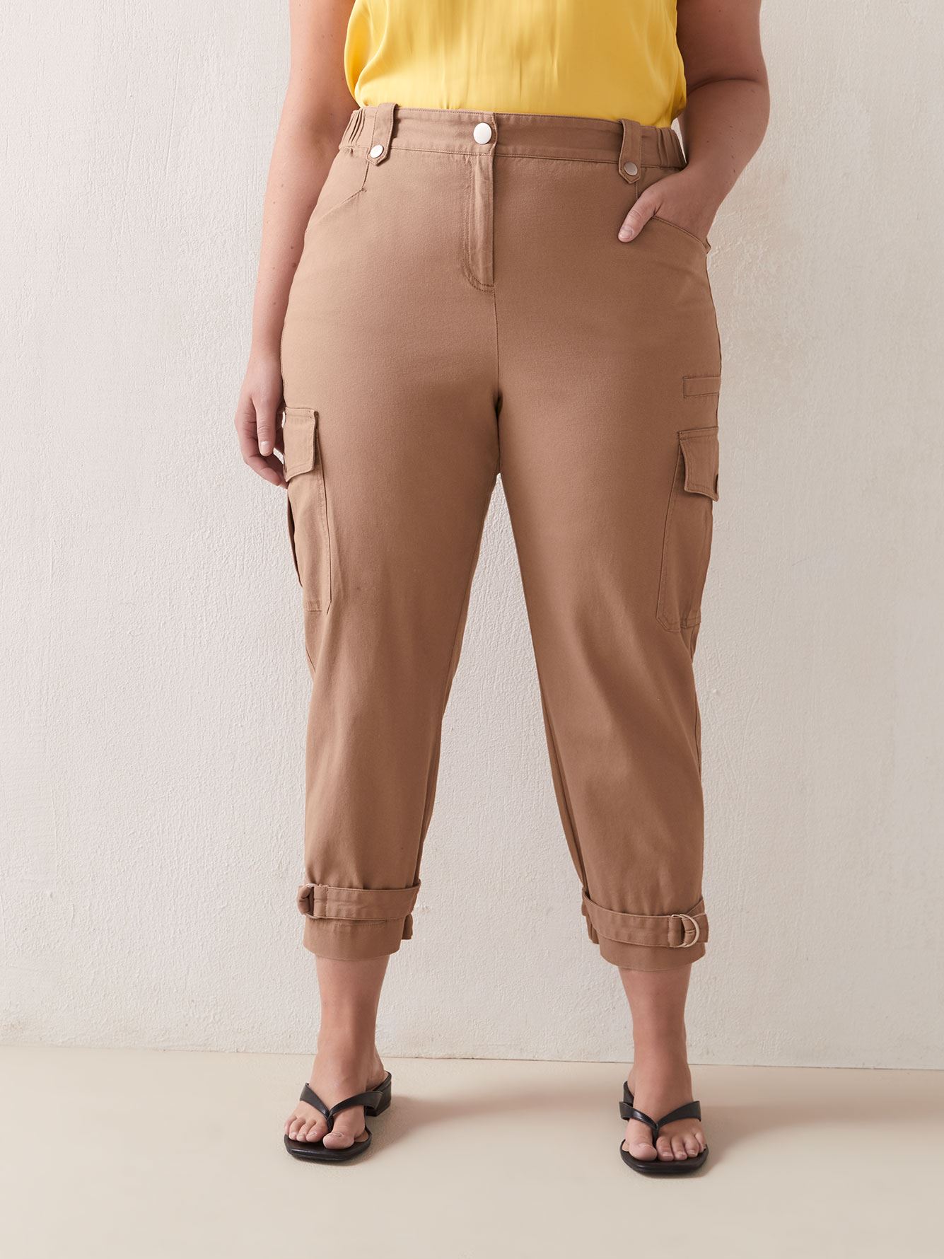 Solid Cotton Cargo Ankle Pant Addition Elle Penningtons