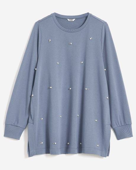 Long-Sleeve Sweatshirt with Pearls