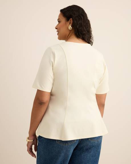 Fit and Flare Crewneck Knit Top