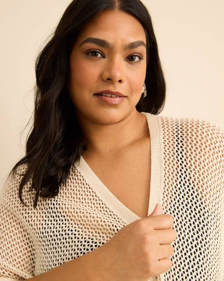 Open Stitch Knit Cape