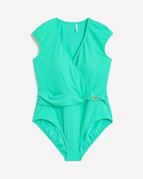 Maillot une-pièce bleu à petites manches - Bleu by Rod Beattie