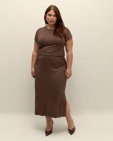 Responsible, Ruched Midi Skirt