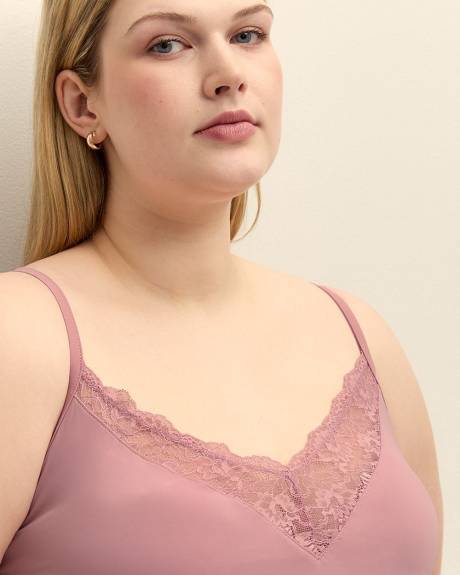 Nuisette en satin avec dentelle et soutien-gorge - Déesse Collection