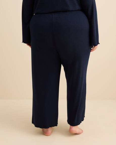 Ribbed-Knit Ankle-Length Pyjama Pants - ti Voglio