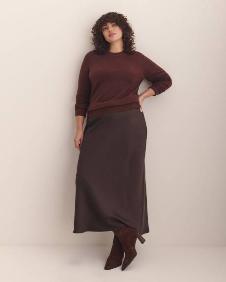 Jupe longue droite en satin