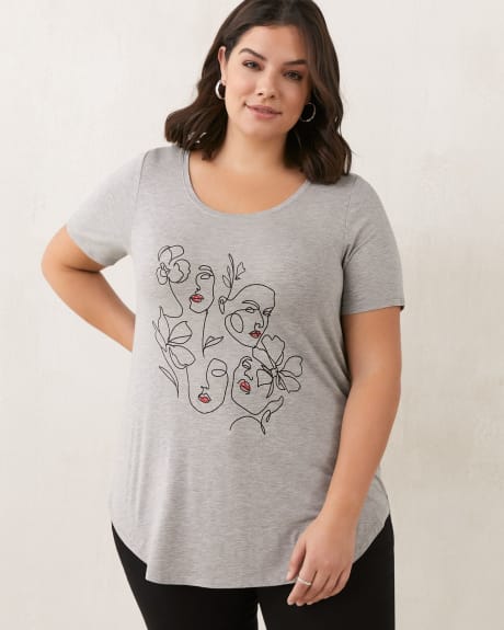 Modern Fit Short Sleeve Scoop Neck Tee, Printed - In Every Story