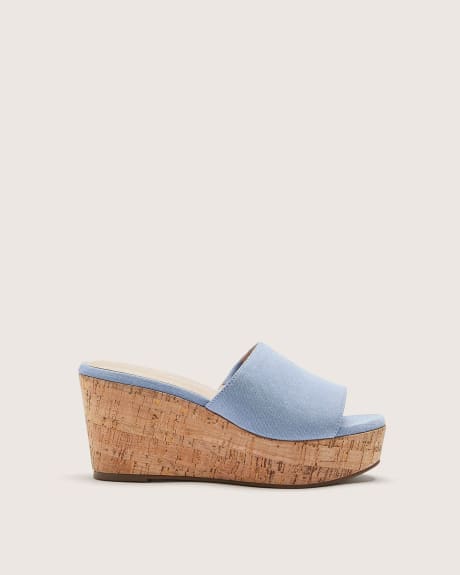 Extra Wide Width, Cork Wedge Mule