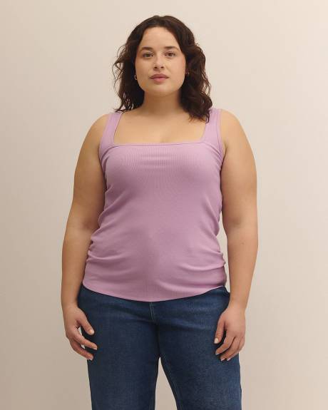 Square-Neck Ribbed Knit Tank Top - Addition Elle - PENN. Essentials