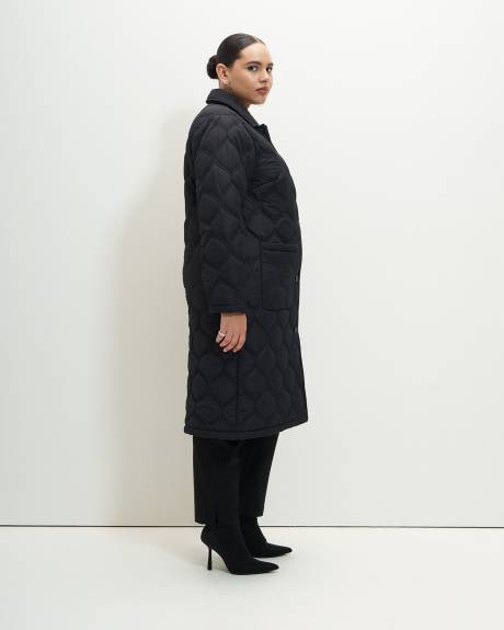 Responsible, Long Black Quilted Jacket - Addition Elle