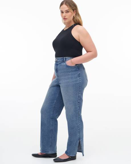 Responsible, Straight-Leg Jeans with Side Slit, Medium Wash - Addition Elle