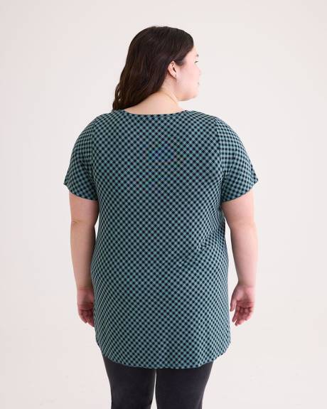 Responsible, Printed Modern Short-Sleeve Scoop Neck Tunic