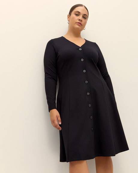 Black plus size shirt dress hot sale
