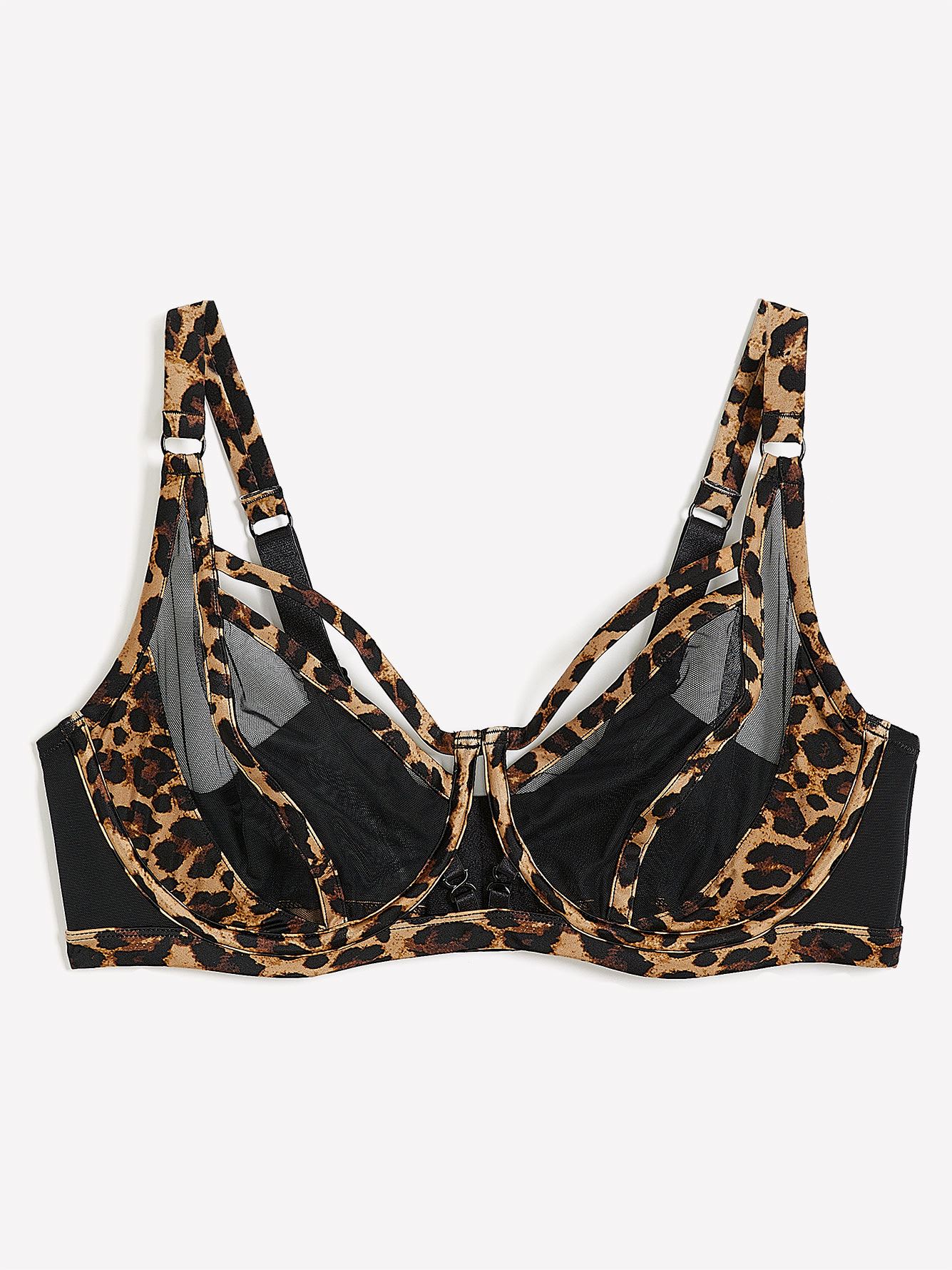 Sexy Plunge Unlined Bra with All-Over Cheetah Print - Déesse