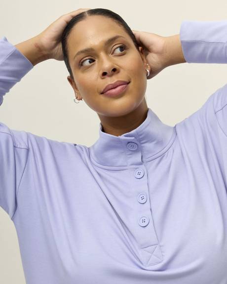Mock-Neck French Terry Sweatshirt - Active Zone