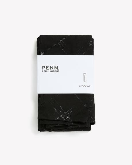 Responsible, Black Legging Plaid Foil Print - PENN. Essentials