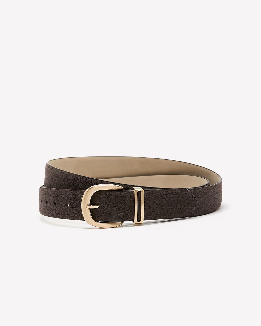 Brown Faux Suede Denim Belt