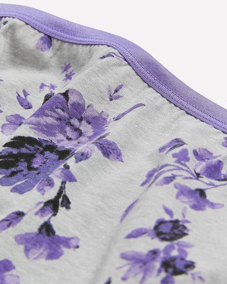 Culotte &eacute;chancr&eacute;e fleurie en coton teint - ti Voglio