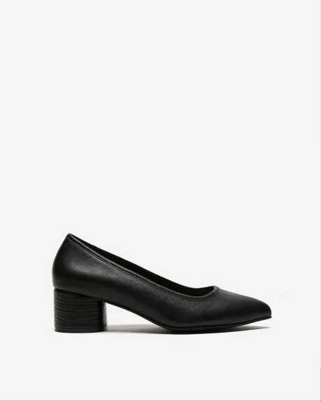 Extra Wide Width, Pointed-Toe Shoe with Cylinder Heel