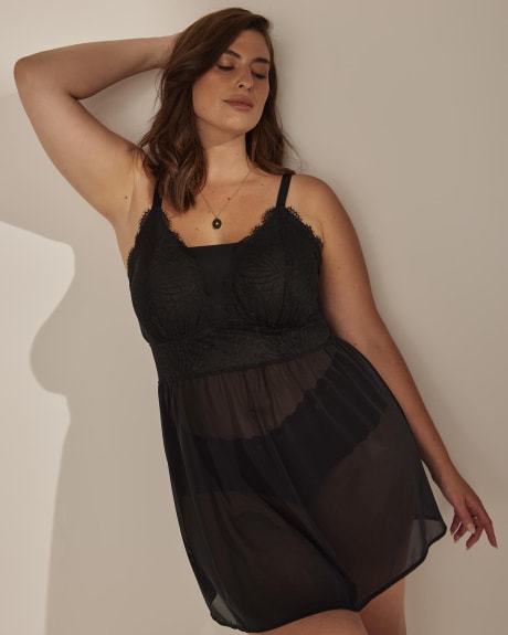 Boudoir Babydoll with Lace Upper - Déesse Collection