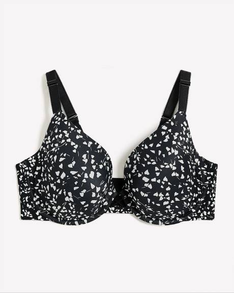 Heart-Print Underwire Plunge Bra - Déesse Collection