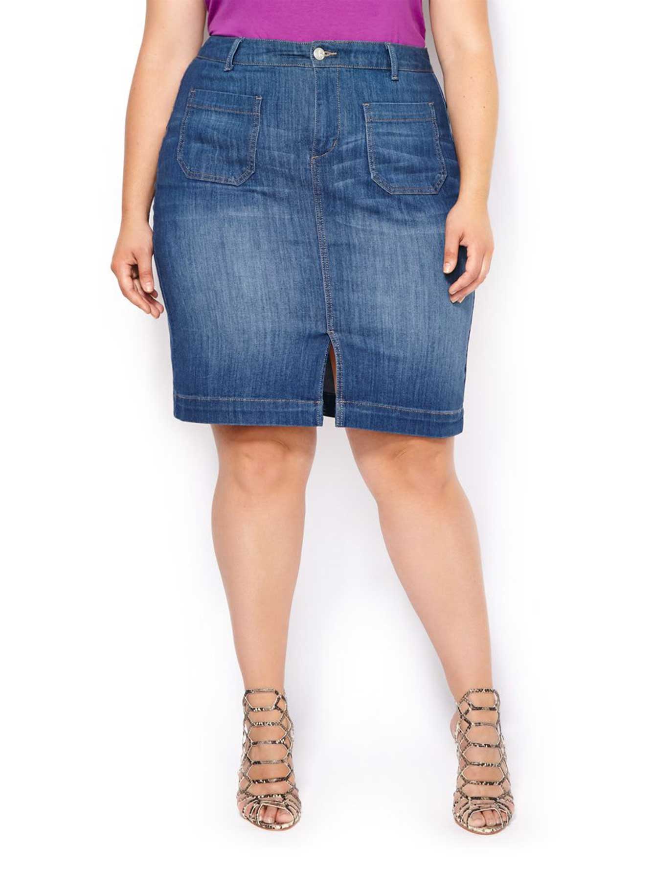 d/c JEANS Short Denim Skirt | Penningtons