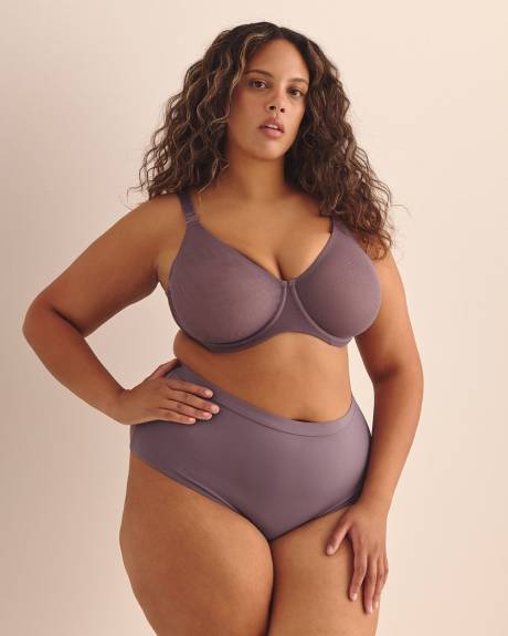 Soutien-gorge violet en maille non doublée, avec armatures - Déesse Collection