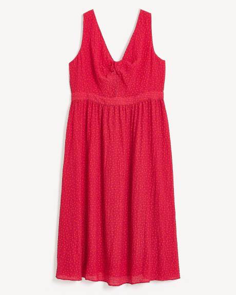 Robe longue tissée texturée avec dos ouvert à attache - Addition Elle