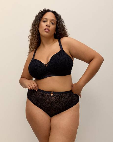 Zebra Wirefree Mesh Plunge Bra - Déesse Collection