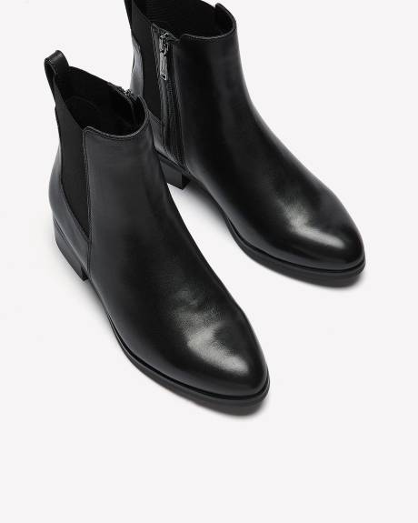 Botte courte Callie en cuir imperméable, pied très large - Blondo