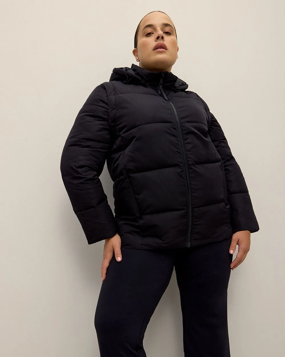 Responsible Black 2 in 1 Puffer Jacket with Removable Sleeves Active Zone Penningtons