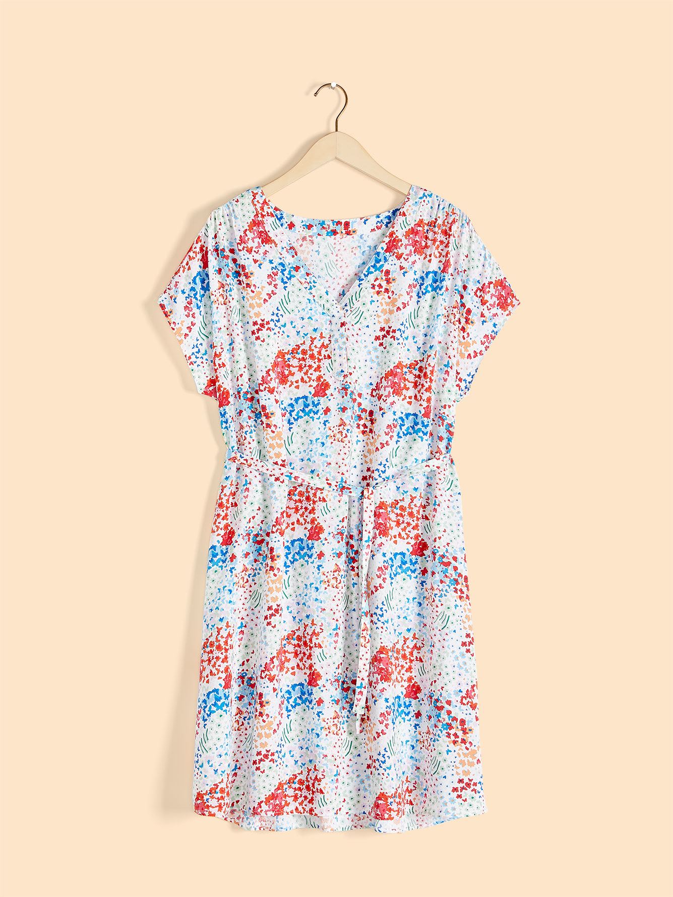 Printed Extended Shoulder Popover Dress - In Every Story | Penningtons