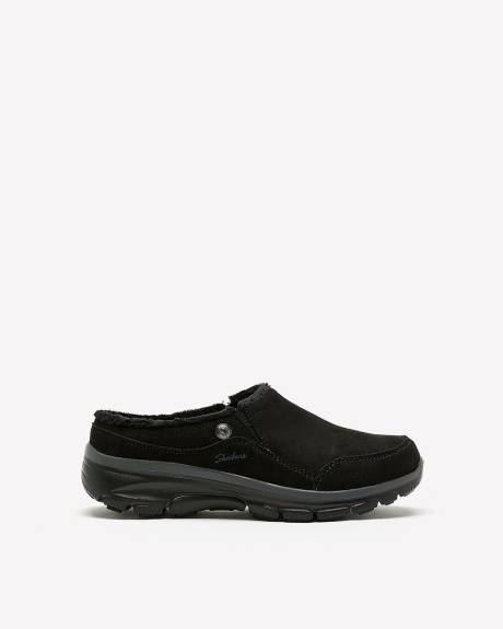 Wide Width, Black Open-Back Lined Mule - Skechers